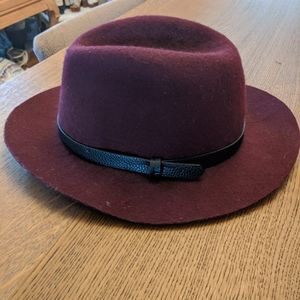 Topman London burgundy wool felt fedora/ranch hat